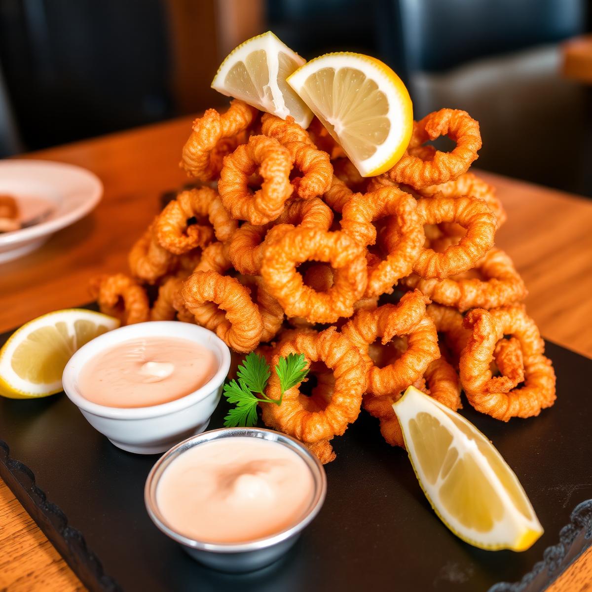Crispy calamari with lemon and aioli