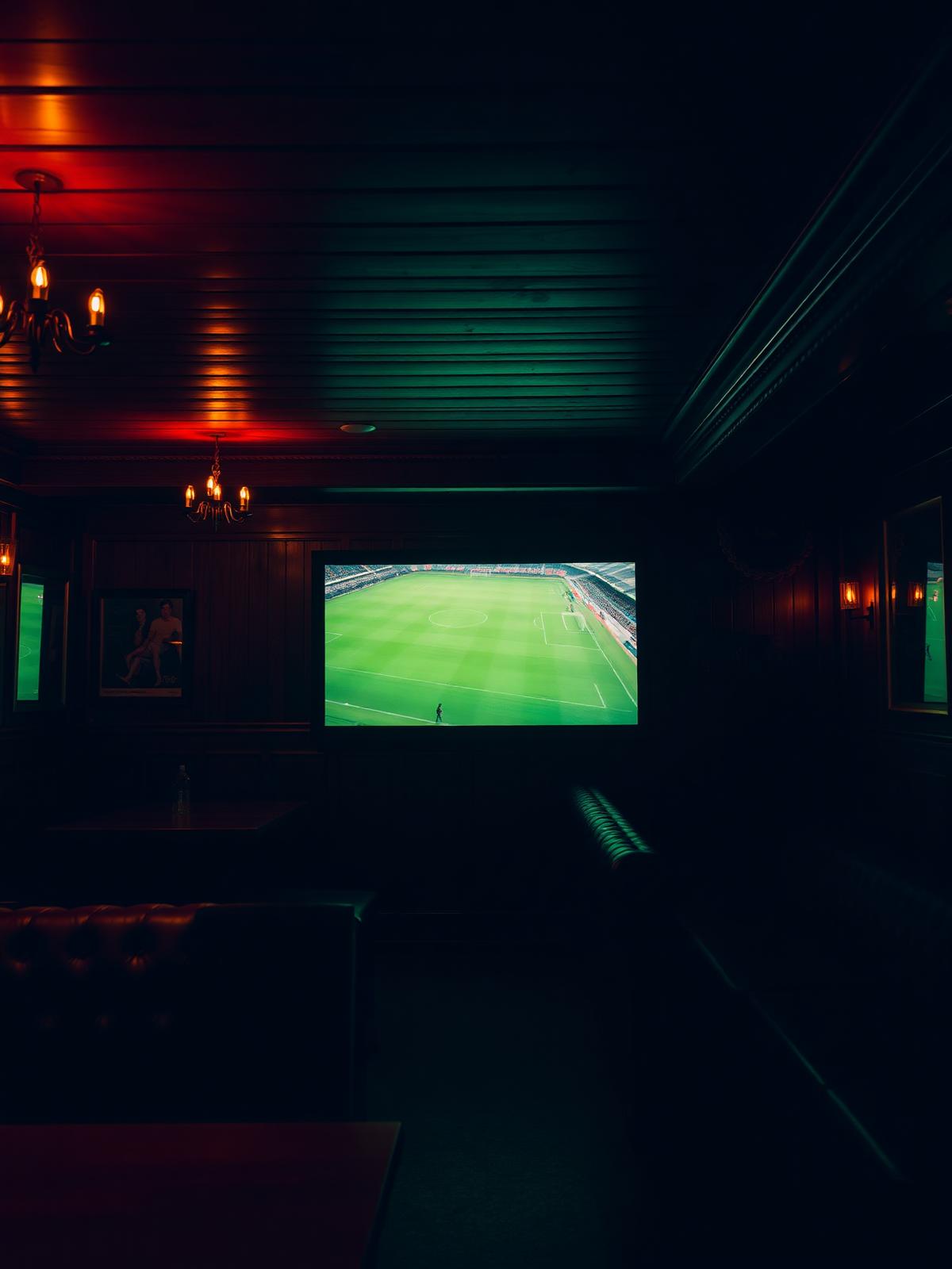 The Pirate Room — dark timber pub interior with big screen